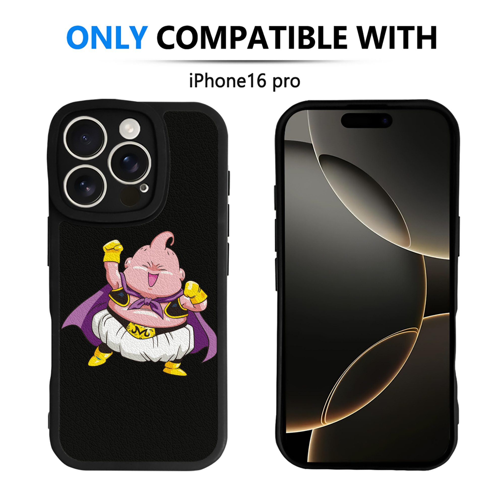 （画像用） ドラゴンボール 魔人ブウ DRAGON BALL Majin Buu 【iPhone 16シリーズ対応】シリコンスマホケース（レザー調） 材質：シリコン